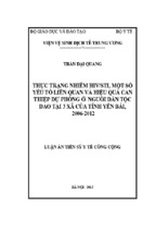 Thực trạng nhiễm hivsti, một số yếu tố liên quan và hiệu quả can thiệp dự phòng ở người dân tộc dao tại 3 xã của tỉnh yên bái, 2006 2012