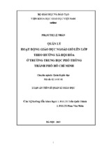 Quản lý hoạt động giáo dục ngoài giờ lên lớp theo hướng xã hội hóa ở trường trung học phổ thông thành phố hồ chí minh