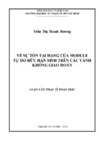 Về sự tồn tại hạng của module tự do hữu hạn sinh trên các vành không giao hoán