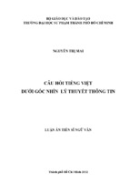 Câu hỏi tiếng việt dưới góc nhìn lý thuyết thông tin