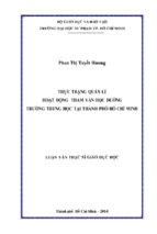 Thực trạng quản lí hoạt động tham vấn học đường trường trung học tại thành phố hồ chí minh