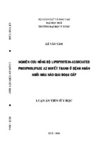 Nghiên cứu nồng độ lipoprotein associated phospholipase a2 huyết thanh ở bệnh nhân nhồi máu não giai đoạn cấp