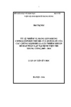 Tỷ lệ nhiễm và mang gen kháng cephalosporin thế hệ 3 và quinolon của các chủng klebsiella gây nhiễm khuẩn hô hấp phân lập tại bệnh viện nhi trung ương,2009   2010