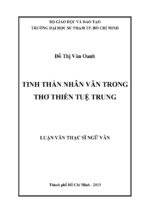 Tinh thần nhân văn trong thơ thiền tuệ trung