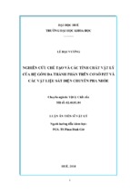 Nghiên cứu chế tạo và các tính chất vật lý của hệ gốm đa thành phần trên cơ sở pzt và các vật liệu sắt điện chuyển pha nhòe