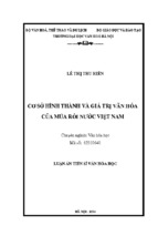 Cơ sở hình thành và giá trị văn hoá của múa rối nước việt nam