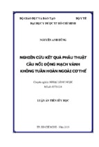 Nghiên cứu kết quả phẫu thuật cầu nối động mạch vành không tuần hoàn ngoài cơ thể