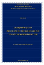 Các biện pháp quản lý phổ cập giáo dục tiểu học đúng độ tuổi vùng dân tộc khmer tỉnh trà vinh