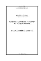 Phát tiển cà phê bền vững trên địa bàn tỉnh đắk lắk