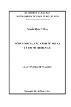 Môđun nội xạ, các vành tự nội xạ và đại số frobenius