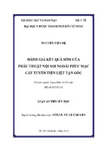 đánh giá kết quả sớm của phẫu thuật nội soi ngoài phúc mạc cắt tuyến tiền liệt tận gốc