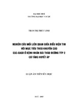 Nghiên cứu mối liên quan giữa biểu hiện tim với mục tiêu điều trị theo khuyến cáo esc easd ở bệnh nhân đái tháo đường týp 2 có tăng huyết áp