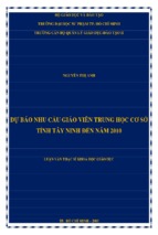 Dự báo nhu cầu giáo viên trung học cơ sở tỉnh tây ninh đến năm 2010