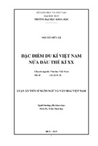 đặc điểm du kí việt nam nửa đầu thế kỉ xx