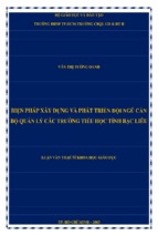 Biện pháp xây dựng và phát triển đội ngũ cán bộ quản lý các trường tiểu học tỉnh bạc liêu