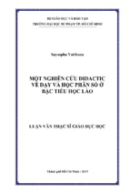 Một nghiên cứu didactic về dạy và học phân số ở bậc tiểu học lào