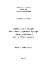 Vai trò của các tâm, bẫy và các khuyết tật trong vật liệu lân quang dài caal2o4 pha tạp các ion đất hiếm