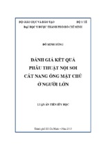 đánh giá kết quả phẫu thuật nội soi cắt nang ống mật chủ ở người lớn