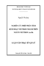 Nghiên cứu phép phân tích kích hoạt neutron nhanh trên nguồn neutron am be