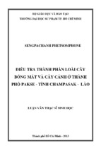 điều tra thành phần loài cây bóng mát và cây cảnh ở thành phố pakse   tỉnh champasak   lào