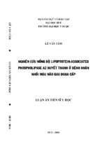 Nghiên cứu nồng độ lipoprotein associated phospholipase a2 huyết thanh ở bệnh nhân nhồi máu não giai đoạn cấp”