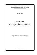 Khảo sát văn học dân gian stiêng