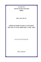 Chính sách đối ngoại của hàn quốc đối với các nước đông bắc á (1989   2010