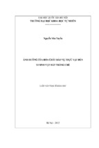 ảnh hưởng của hóa chất bảo vệ thực vật đến vi sinh vật đất trồng chè