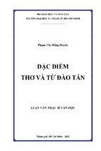 đặc điểm thơ và từ đào tấn