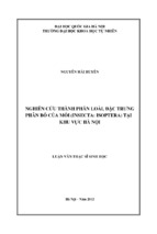 Nghiên cứu thành phần loài, đặc trưng phân bố của mối (insecta  isoptera) tại khu vực hà nội