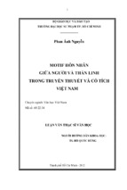 Motif hôn nhân giữa người và thần linh trong truyền thuyết và cổ tích việt nam