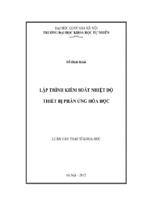 Lập trình kiểm soát nhiệt độ thiết bị phản ứng hóa học