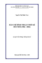 Báo chí bình thuận thời kì đổi mới (1986   2006)