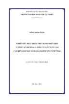 Nghiên cứu phát triển thiết bị pin nhiên liệu vi sinh vật (microbial fuel cell) sử dụng làm cảm biến sinh học đánh giá chất lượng nước thải