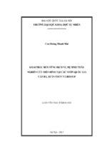 Khai thác bền vững dịch vụ hệ sinh thái nghiên cứu điển hình tại các vườn quốc gia cát bà, xuân thủy và bidoup