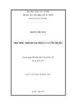 Phương trình sai phân và ứng dụng