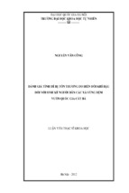 Vđánh giá tính dễ bị tổn thương do biến đổi khí hậu đối với sinh kế người dân các xã vùng đệm vườn quốc gia cát bà