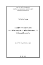 Nghiên cứu khả năng tập chống chịu hạn hán của khoai tây (solanum tuberosum l.)