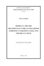 Nghiên cứu tổng hợp một số dẫn xuất nitril của hai auronol alphitonin và maesopsin và hoạt tính sinh học của chúng