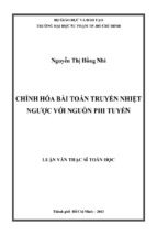 Chỉnh hóa bài toán truyền nhiệt ngược với nguồn phi tuyến