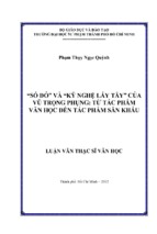 “số đỏ” và “kỹ nghệ lấy tây” của vũ trọng phụng từ tác phẩm văn học đến tác phẩm sân khấu