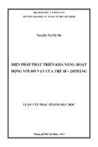 Biện pháp phát triển khả năng hoạt động với đồ vật của trẻ 18 – 24 tháng