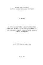 áp dụng định lý điểm bất động brouwer schauder nghiên cứu sự tồn tại nghiệm của bài toán biên đối với phương trình elliptic không tuyến tính