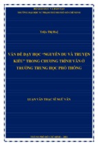 Vấn đề dạy học “nguyễn du và truyện kiều” trong chương trình văn ở trường trung học phổ thông