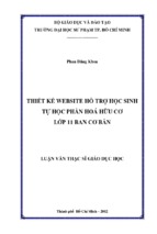 Thiết kế website hỗ trợ học sinh tự học phần hoá hữu cơ lớp 11 ban cơ bản