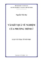 Vài kết quả về nghiệm của phương trình ∂