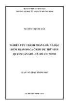 Nghiên cứu thành phần loài và đặc điểm phân bố cá ở khu dự trữ sinh quyển cần giờ tp. hồ chí minh