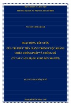 Hoạt động yêu nước của trí thức tiền giang trong cuộc kháng chiến chống pháp và chống mỹ (từ sau cách mạng 8  1945 đến 30  4  1975)