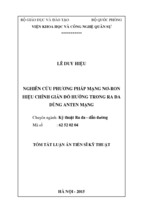 Nghiên cứu phương pháp mạng nơ ron hiệu chỉnh giản đồ hướng trong ra đa dùng anten mạng