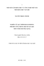 Nghiên cứu quá trình hole burning phổ bền vững trong một số   vật liệu thủy tinh oxit pha tạp eu